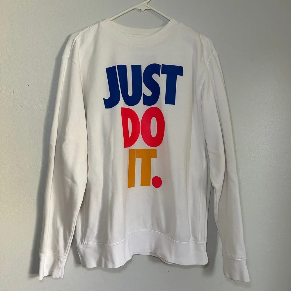 White Sweatshirt with Bold Slogan